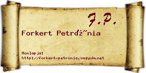 Forkert Petrónia névjegykártya